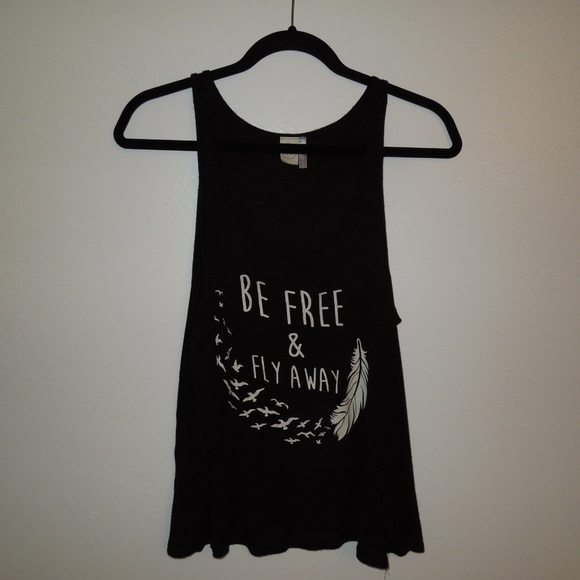Paper Crane Tops - Paper Crane Black Tank Top With Quote - Graphic T